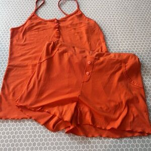 Love to Sleep Vibrant Orange Women's Pajama Set Size 2X